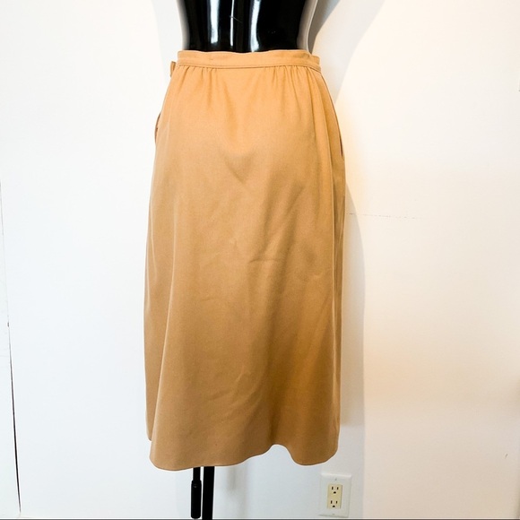Wool PENDLETON Vintage Long Pencil Skirt In Tan Color - Picture 3 of 12